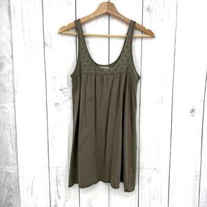 Michael Stars MEDIUM Olive Green Floral Baby Doll Tank Top Sleeveless Shirt